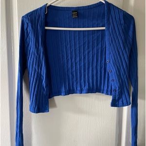 Blue cropped Cardigan